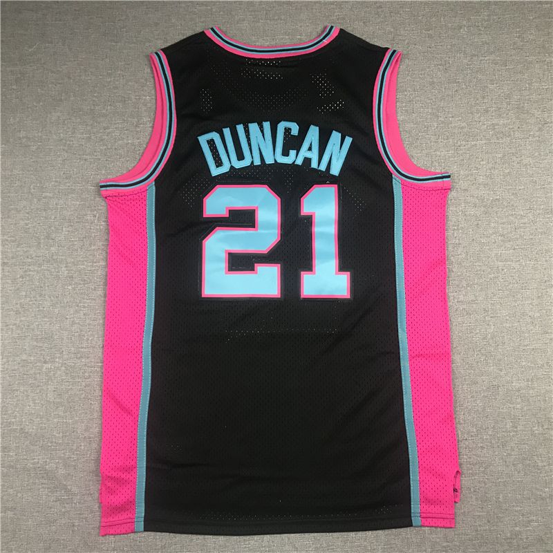 Men San Antonio Spurs #21 Duncan Black pink Best mesh 2021 NBA Jersey->utah jazz->NBA Jersey